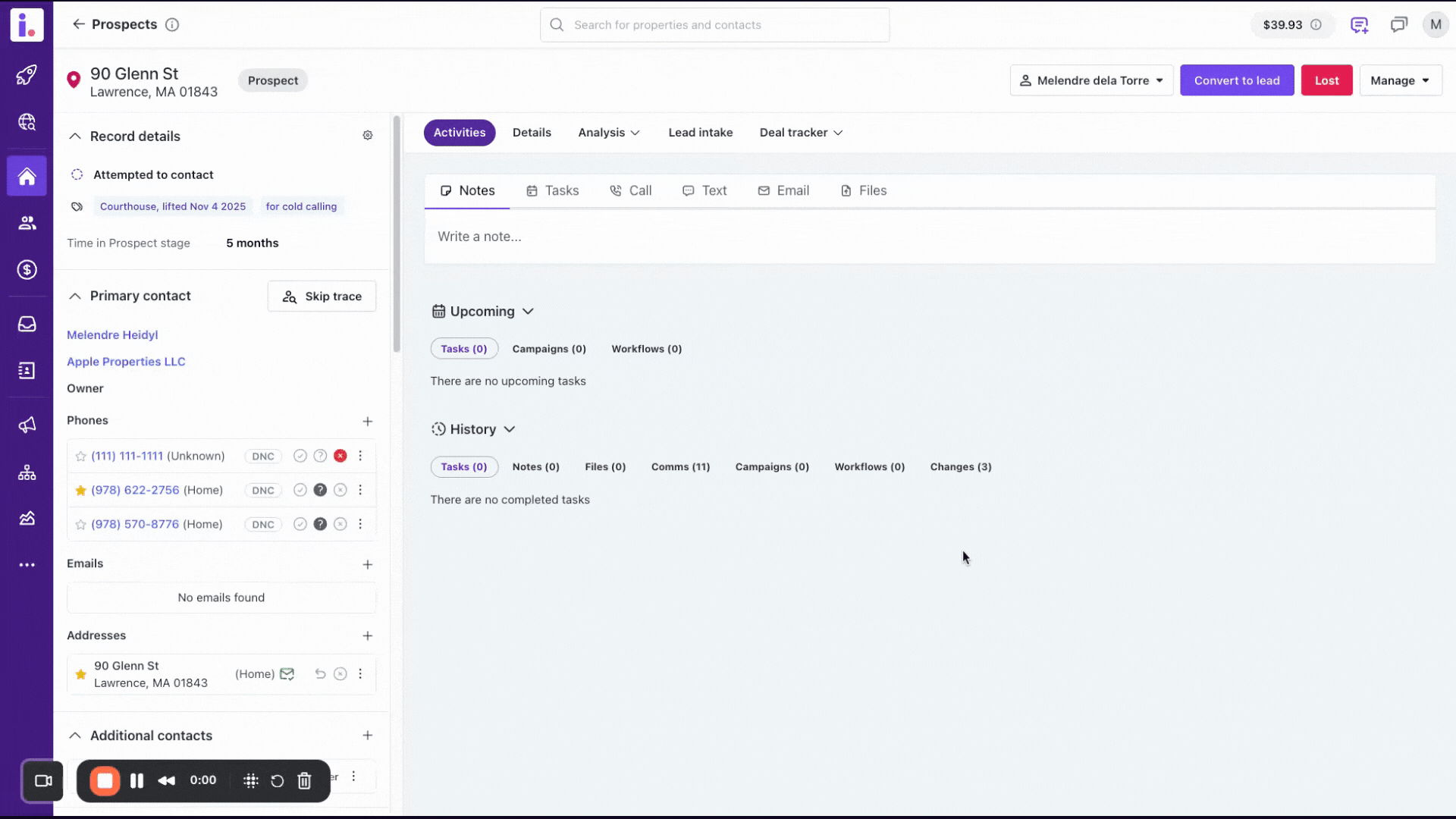 Invelo - Access to Comms Log