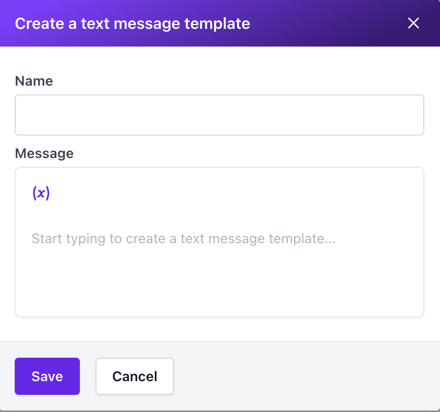 Create an SMS template