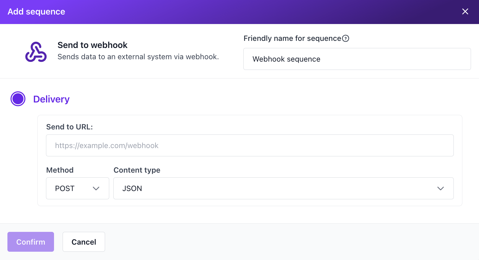 Using the Send to Webhooks action in marketing campaigns