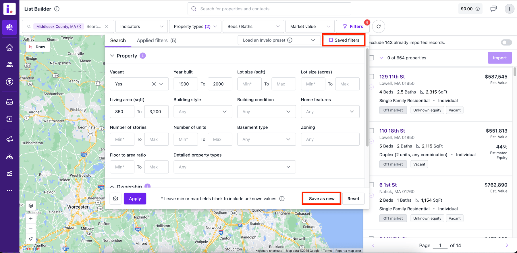 Use advanced List Builder filters
